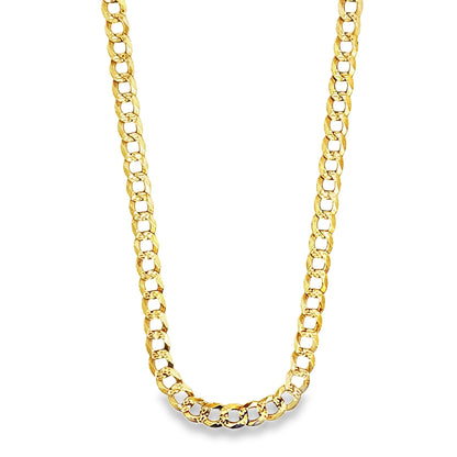 Cuban Chain 6MM 22" Diamond Cut 10K Yellow Gold