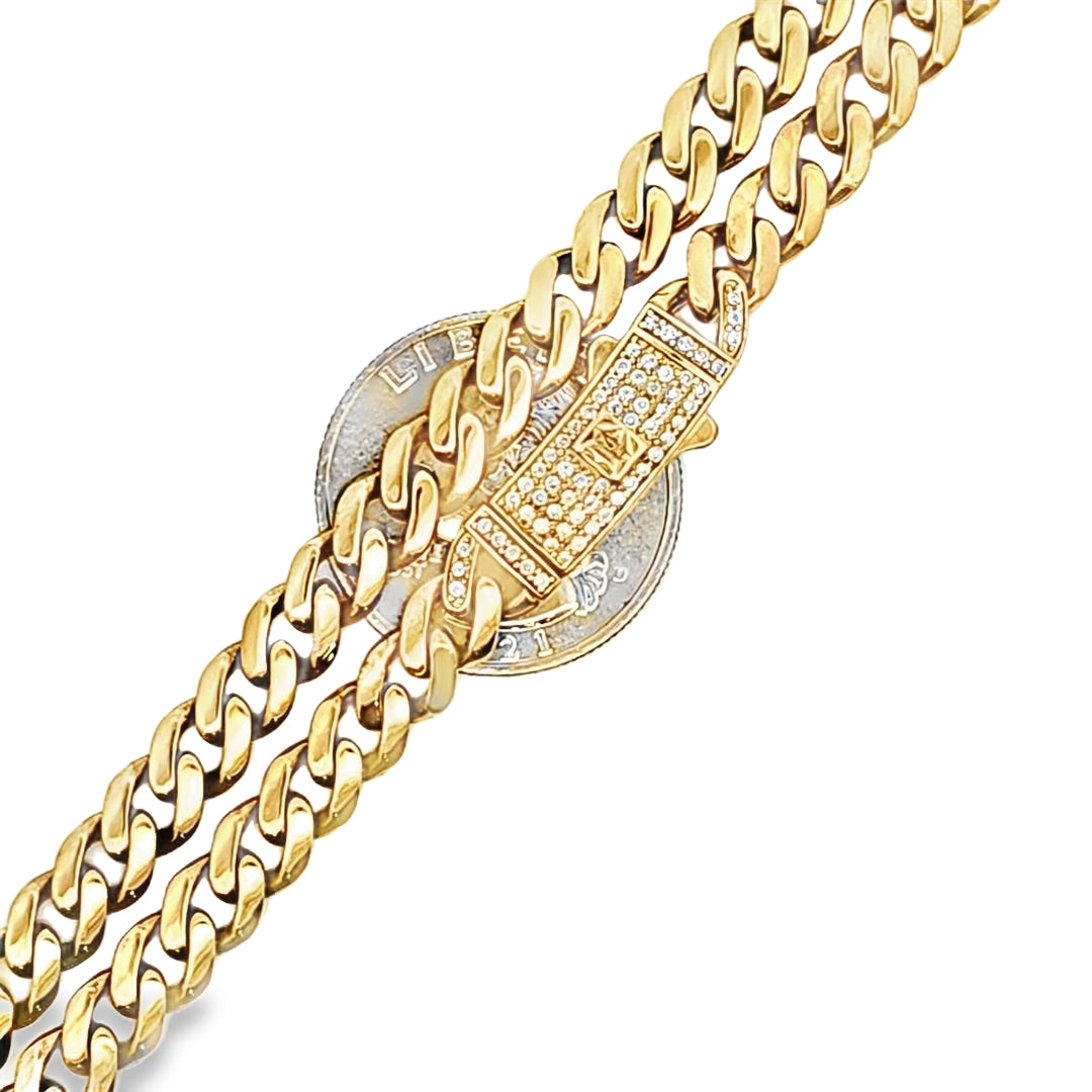 Cuban Monaco Chain 6.6MM 24" 10K Gold