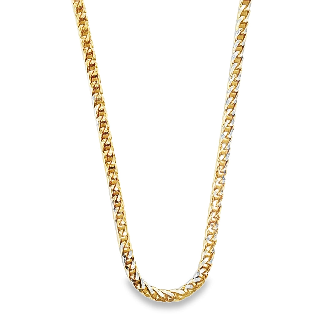 Diamond Cut Franco Chain 3.5MM 18" Solid 10K Gold