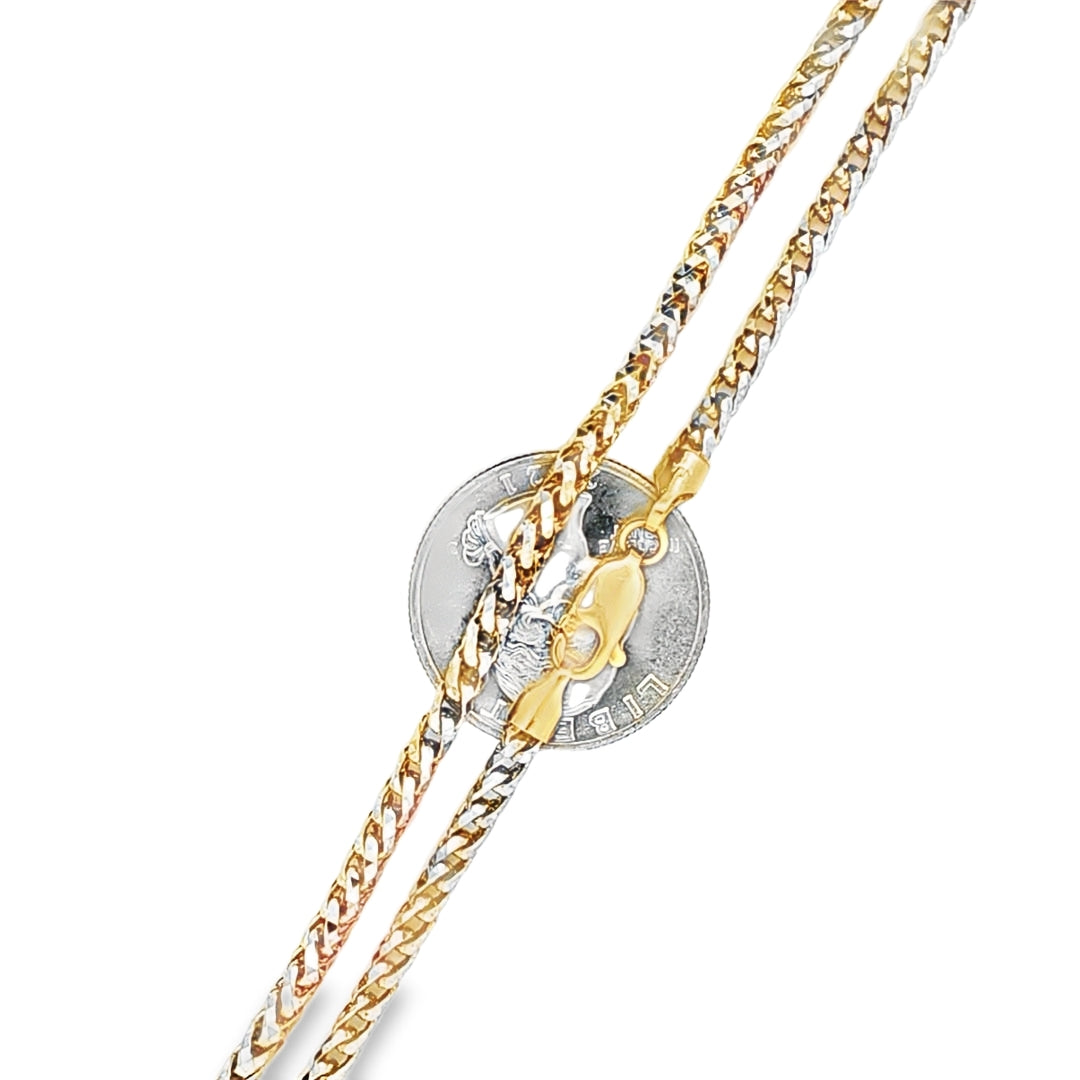 Diamond Cut Franco Chain 3.5MM 18" Solid 10K Gold