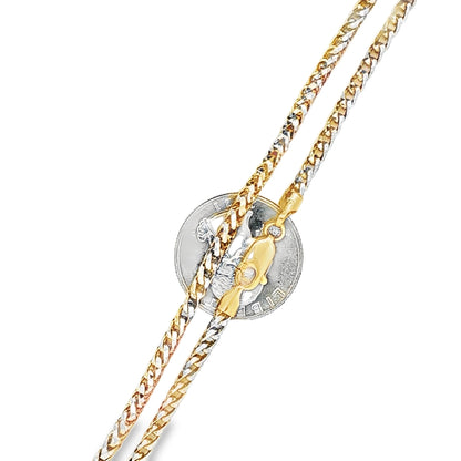 Diamond Cut Franco Chain 3.5MM 18" Solid 10K Gold