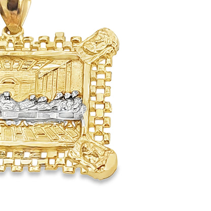 Last Supper Pendant with Rope Chain 20" 10K Gold