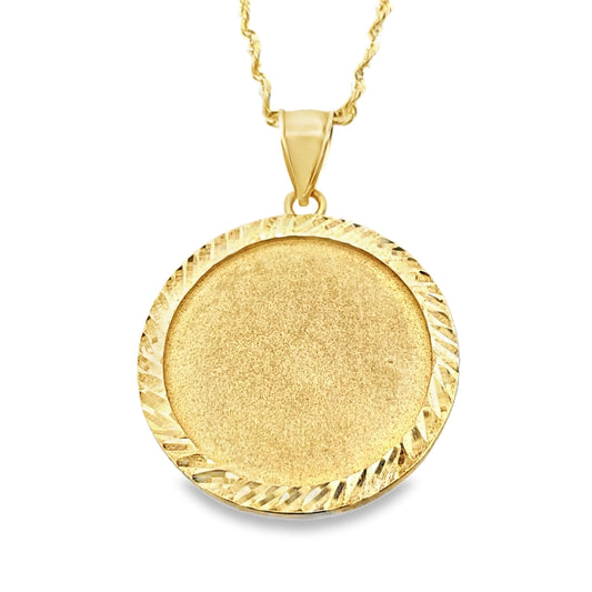 Memory Pendant with Rope Chain 20" 10K Gold (Includes Free Picture)