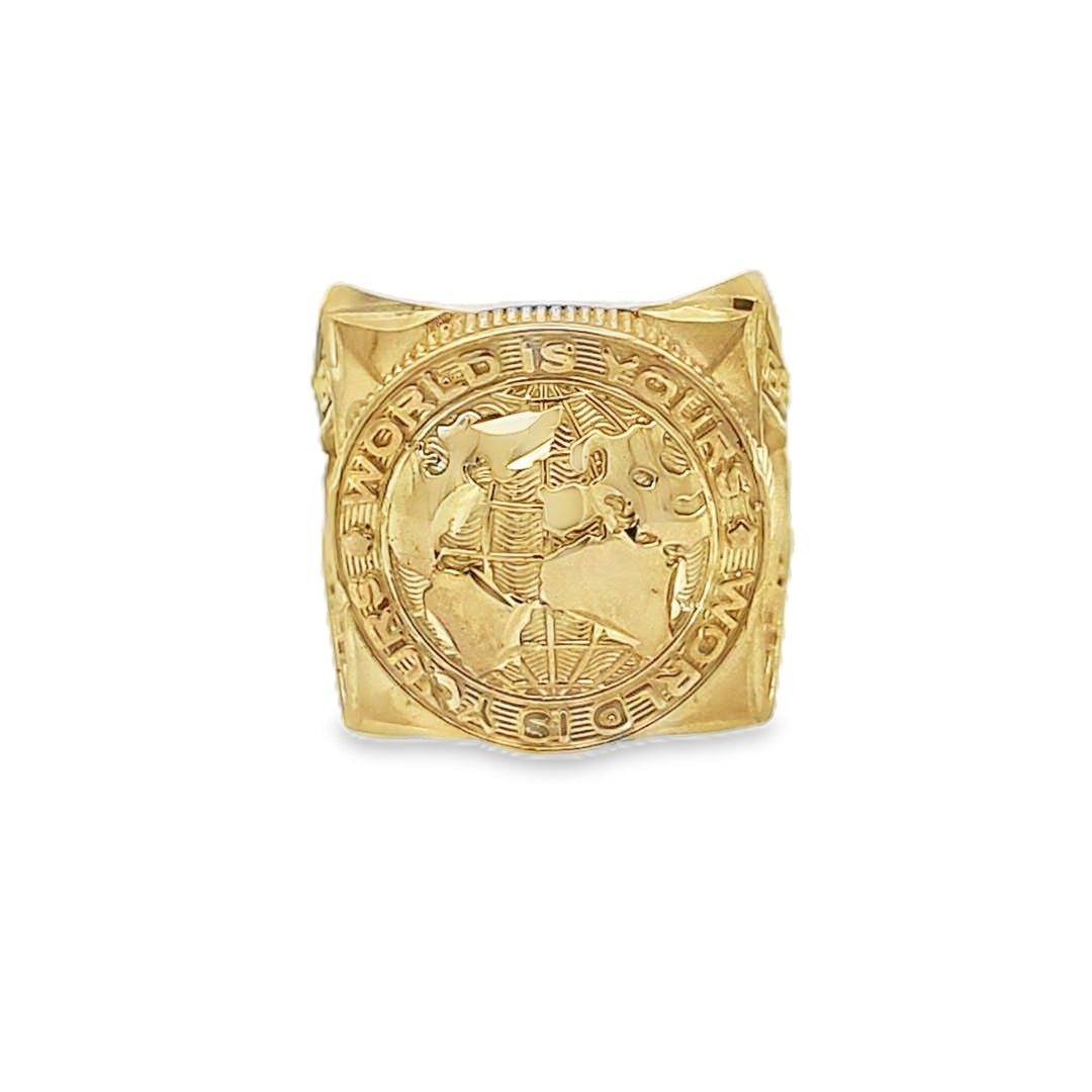 'World is Yours" 10K Gold Ring