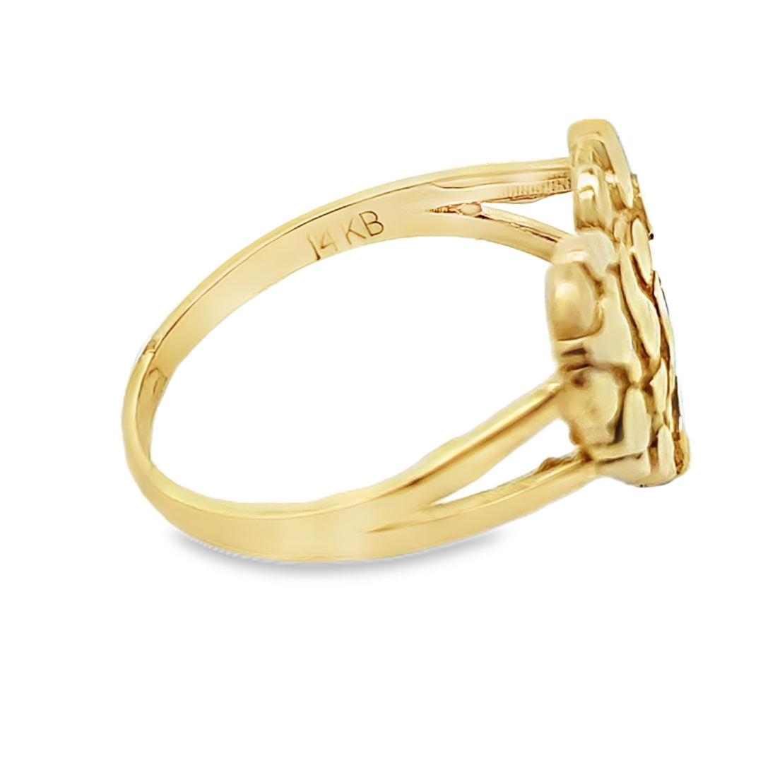 Nugget Heart Ring 14K Gold