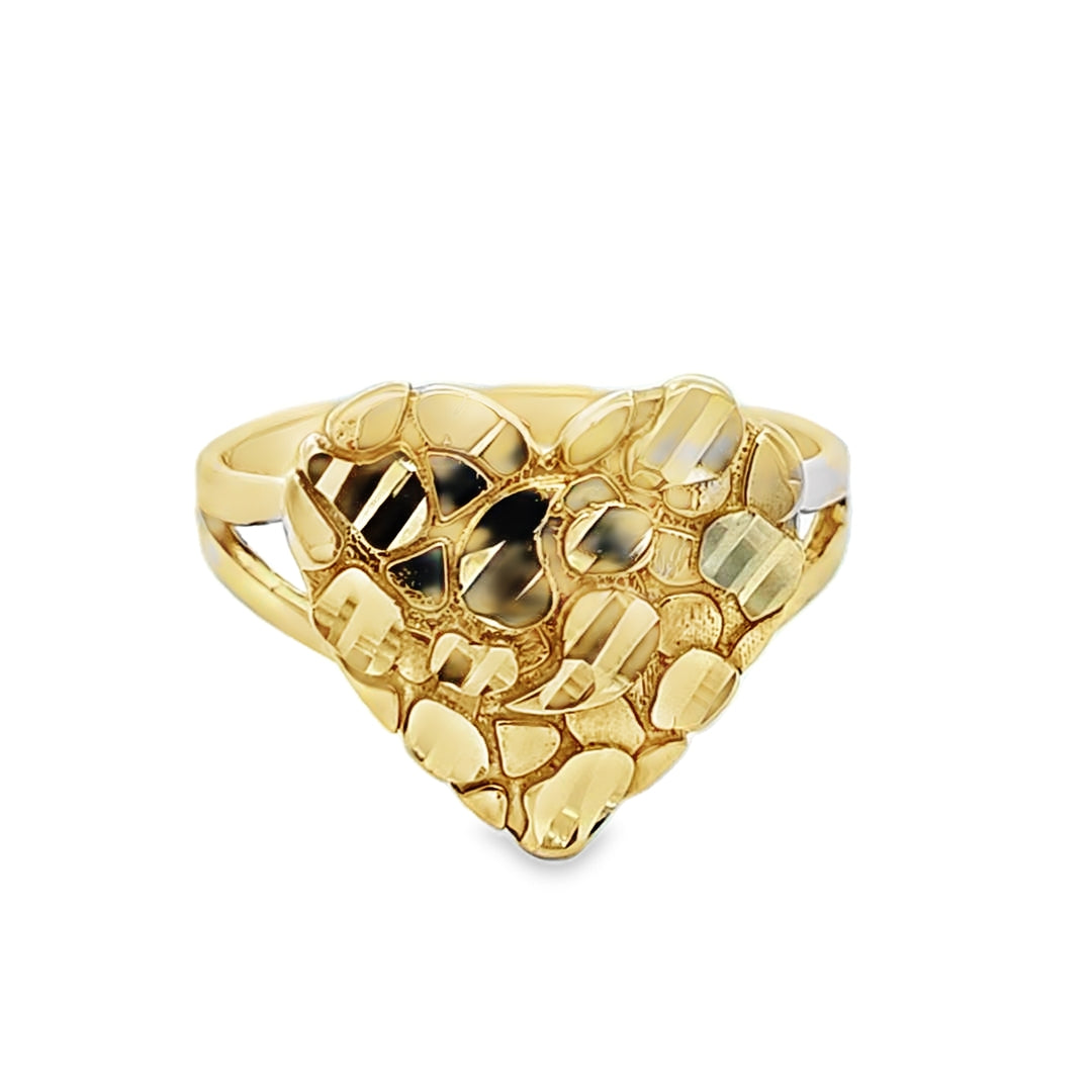 Nugget Heart Ring 14K Gold