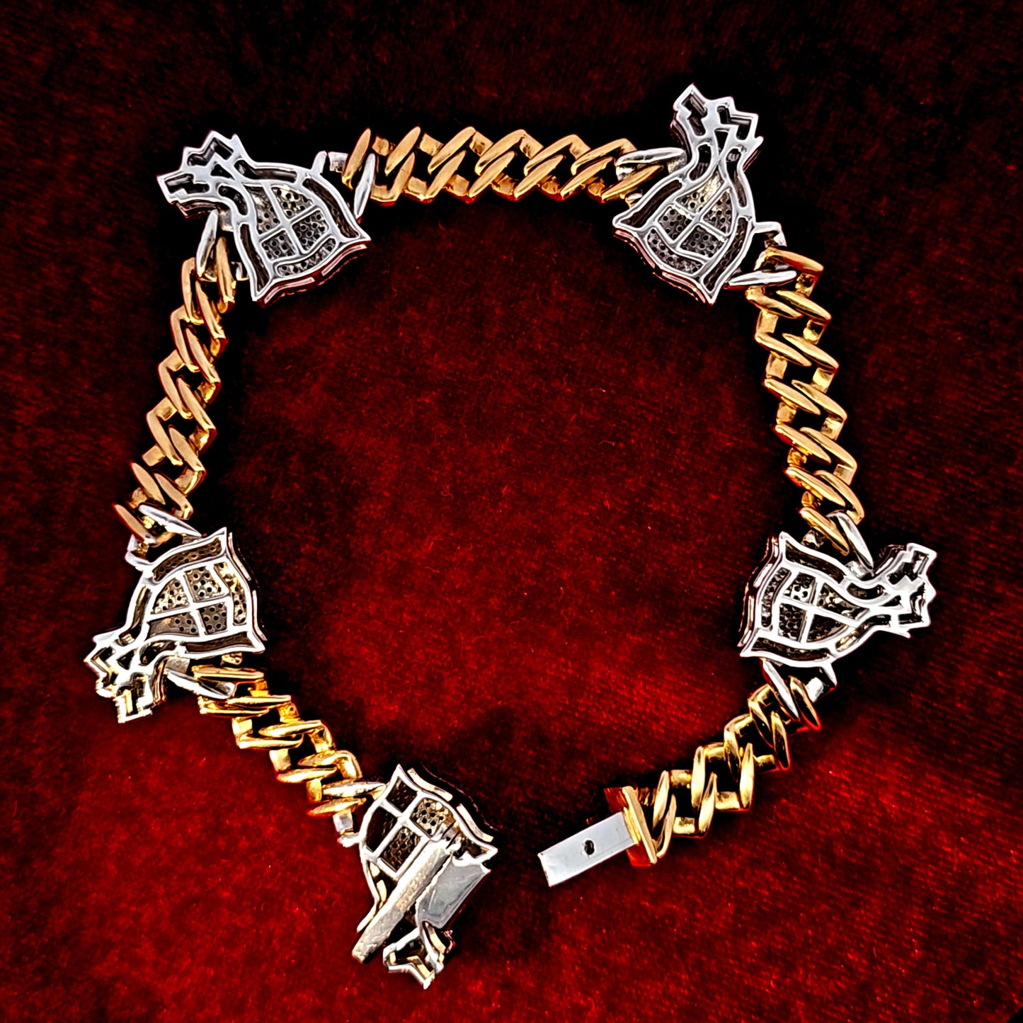 Cuban Money Bag Bracelet 4.07 ct. Diamond 10K Gold