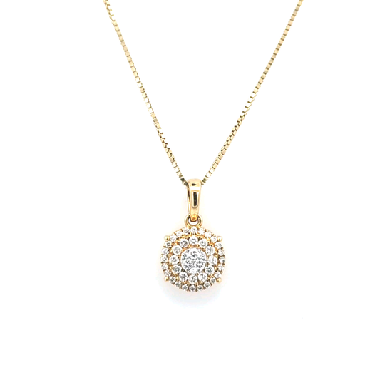 Ladies 0.4 CTW Diamond Pendant with Box Chain 10K Gold