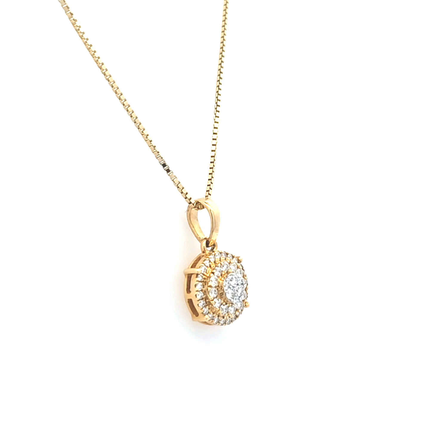 Ladies 0.4 CTW Diamond Pendant with Box Chain 10K Gold