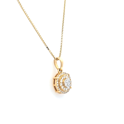 Ladies 0.4 CTW Diamond Pendant with Box Chain 10K Gold