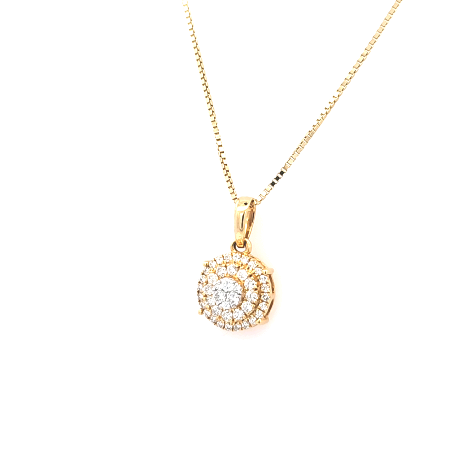 Ladies 0.4 CTW Diamond Pendant with Box Chain 10K Gold