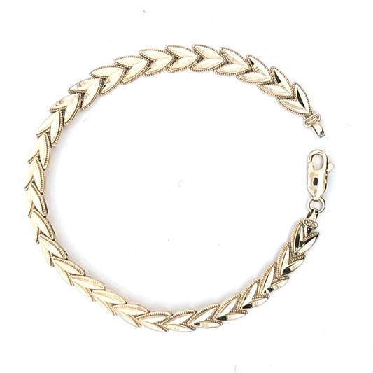 Elegant Gold Leaf Bracelet 10K