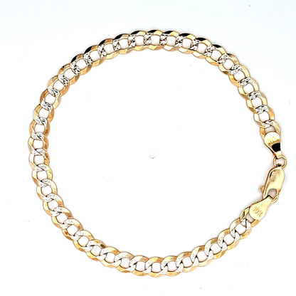 10K Diamond Cut Cuban Bracelet 5.8MM