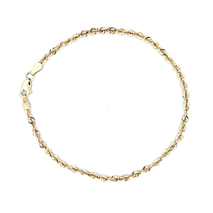 10K Rope Bracelet 3.4MM