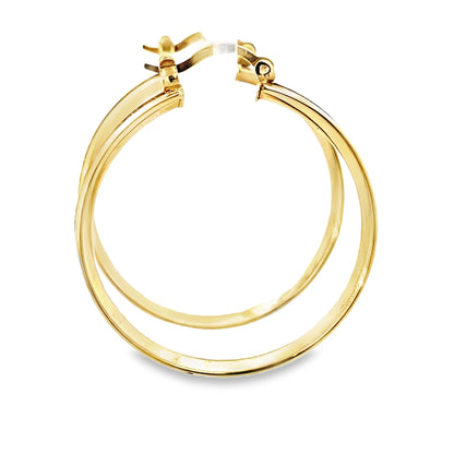 10KT Gold Elegant Hoop Earrings with CZ