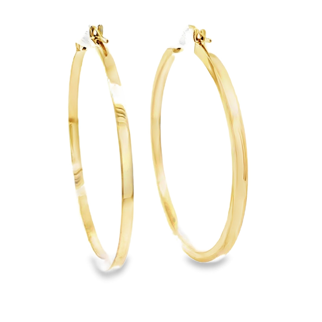 14KT Elegant Solid Gold Hoop Earrings