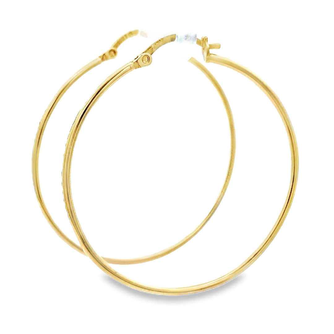 10KT Elegant Solid Gold Hoop Earrings