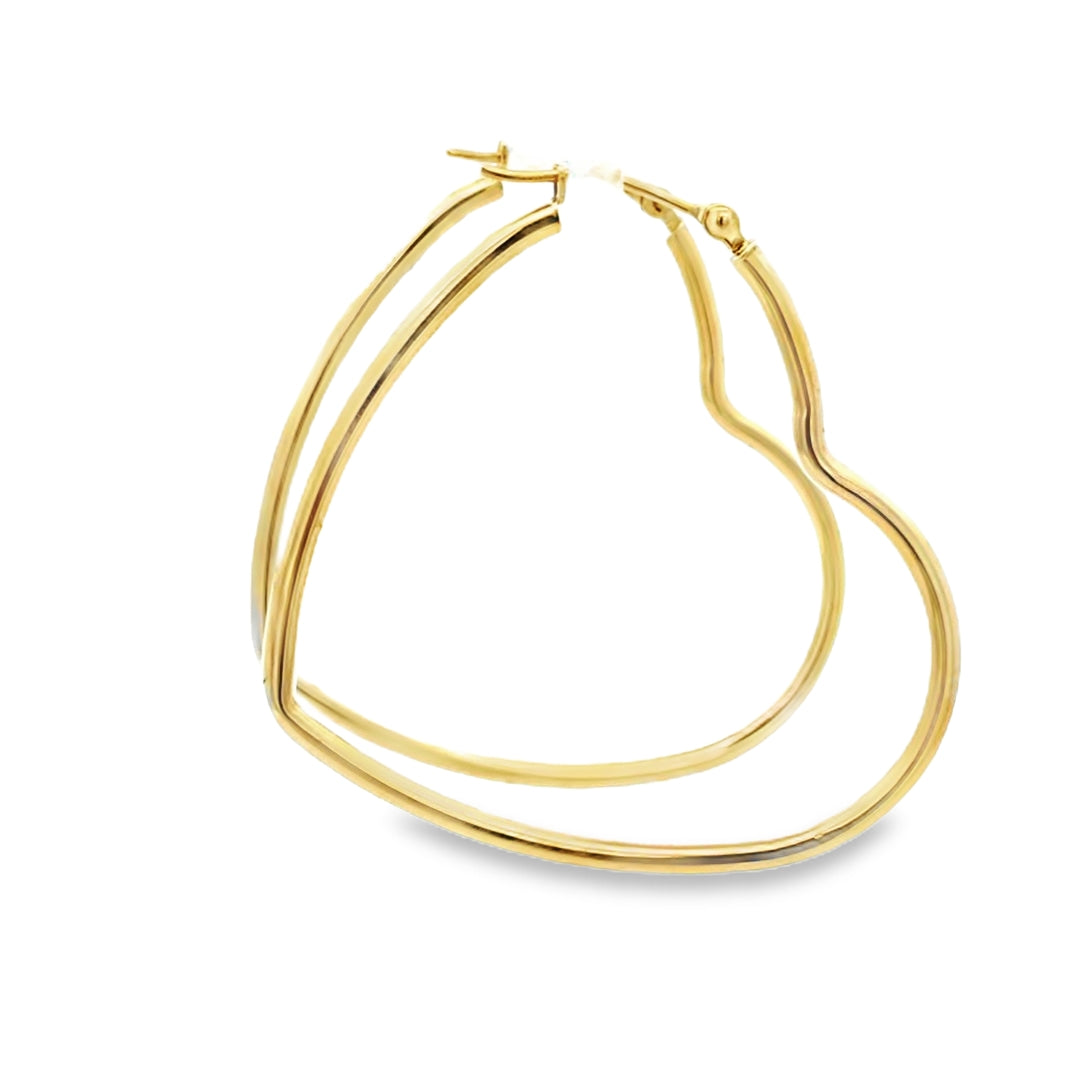 10KT Gold Heart Shaped Hoop Earrings