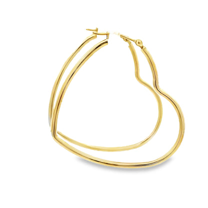 10KT Gold Heart Shaped Hoop Earrings