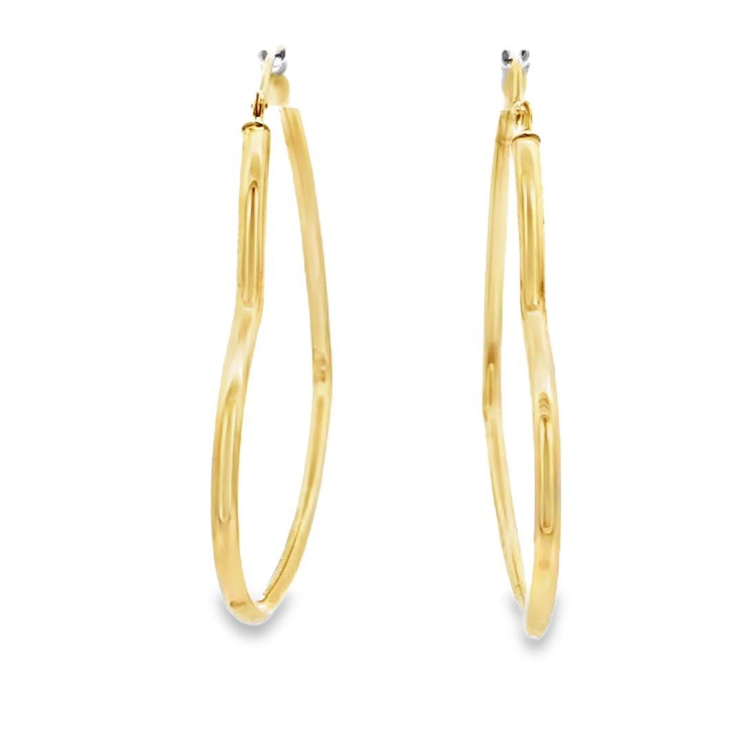 10KT Gold Heart Shaped Hoop Earrings