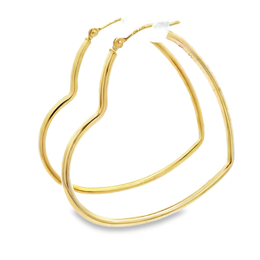 10KT Gold Heart Shaped Hoop Earrings