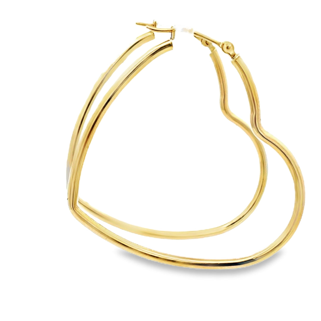 10KT Gold Heart Shaped Hoop Earrings