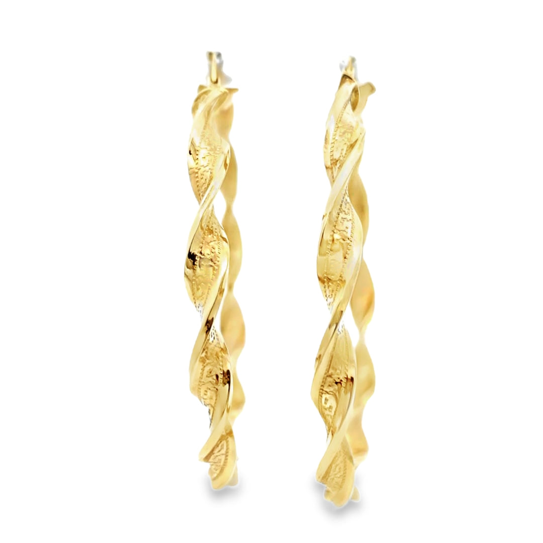 14KT Elegant Twisted Gold Earrings