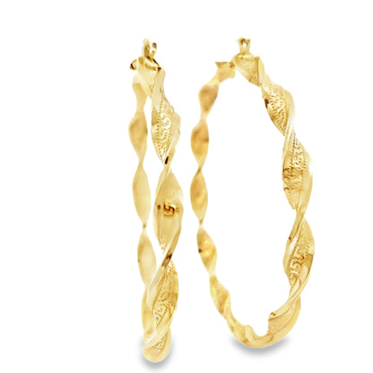 14KT Elegant Twisted Gold Earrings