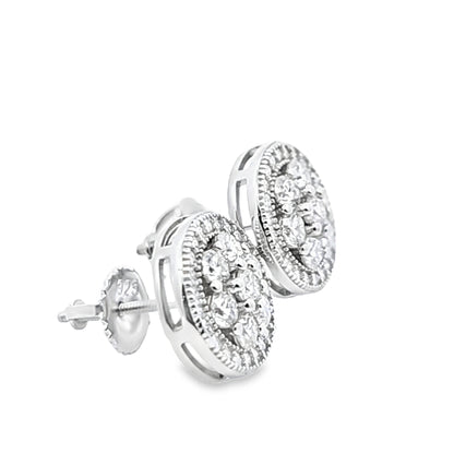 Sterling Silver VVS Moissanite 1.12 CTW Fancy Earring