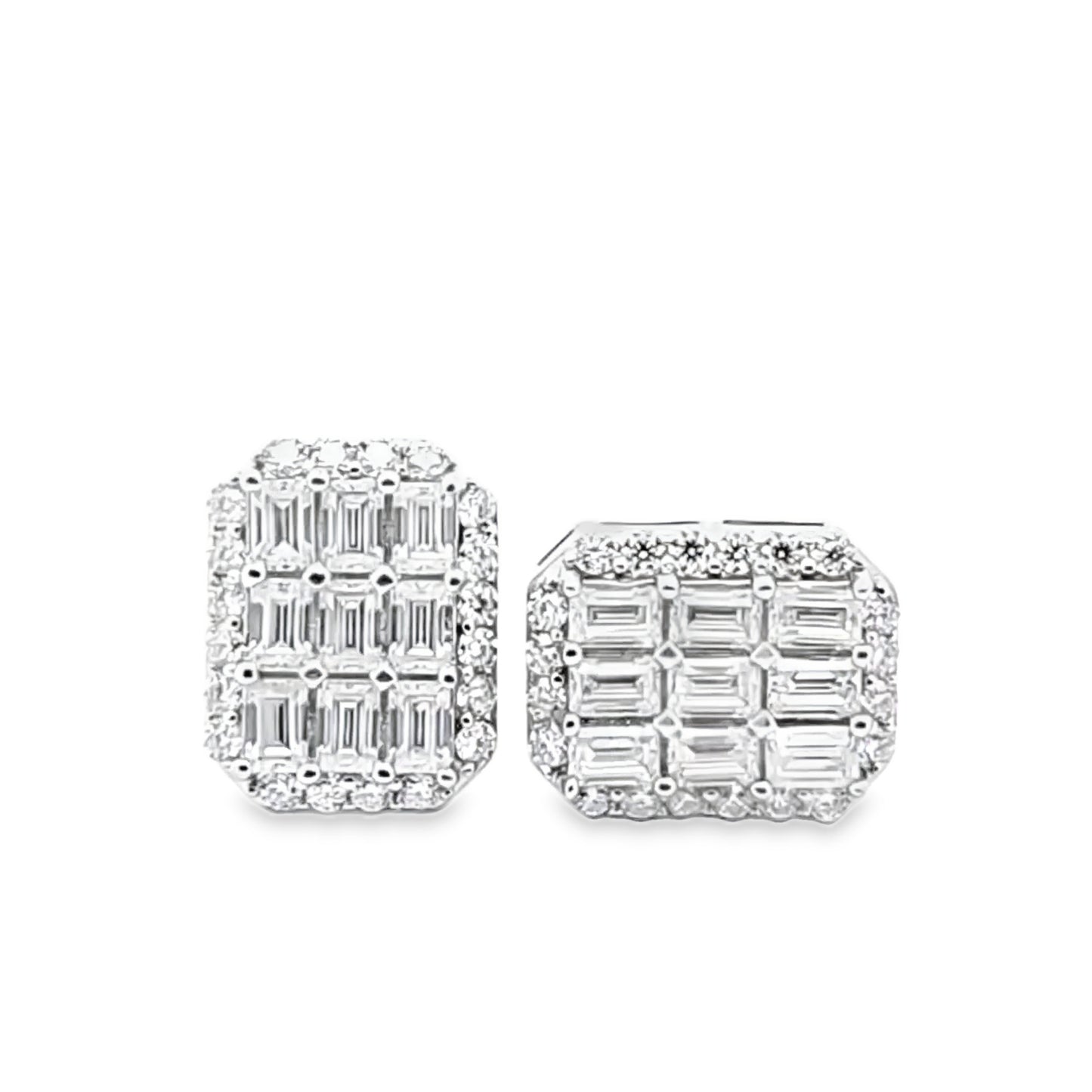 Sterling Silver VVS Moissanite 1.92 CTW Fancy Earring