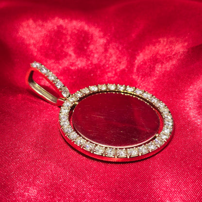 10k Yellow Gold Diamond Double-Sided Memory Pendant 5.50 ctw