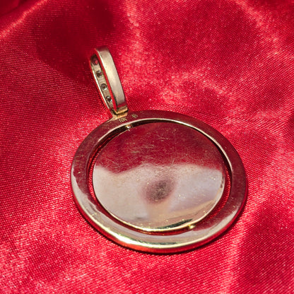 10k Yellow Gold Diamond Double-Sided Memory Pendant 5.50 ctw