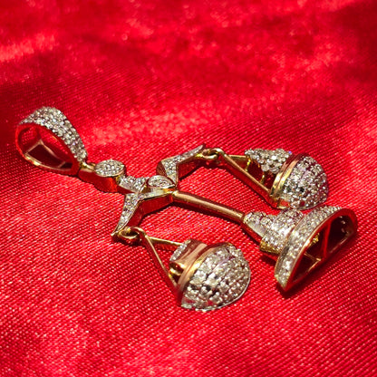 Scales of Justice Greek Pendant 0.75 ctw Diamond 10K Yellow Gold