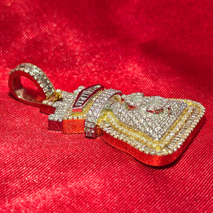 Money Bag Pendant 1.84 ct. Diamond 10K Yellow Gold