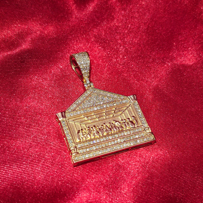 10k Last Supper Pendant with Diamond Detailing 1.25ctw Diamond
