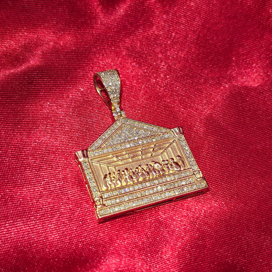 10k Last Supper Pendant with Diamond Detailing 1.25ctw Diamond