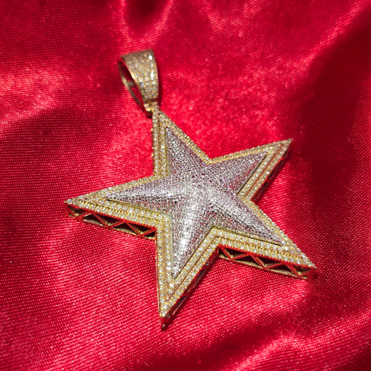 10k Yellow Gold Diamond Star Pendant 1.70 ctw