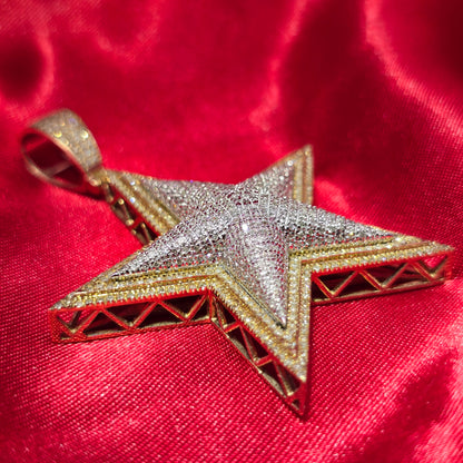 10k Yellow Gold Diamond Star Pendant 1.70 ctw