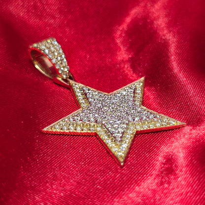 10k Yellow Gold Diamond Star Pendant 2.10 ctw