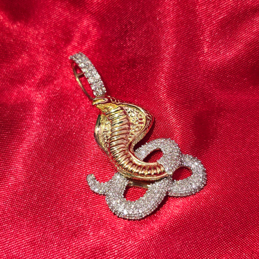 10k Yellow Gold Diamond Snake Pendant 1/5 ctw