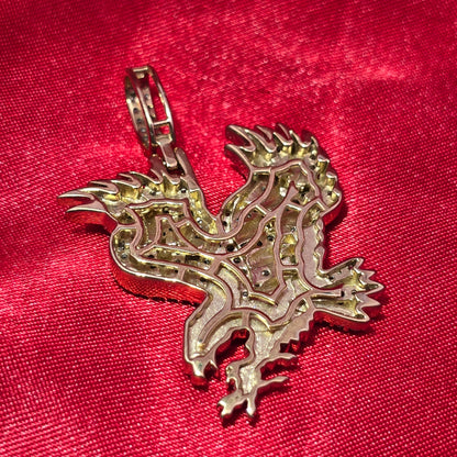 10k Yellow Gold Diamond Eagle Pendant 7/8 ctw