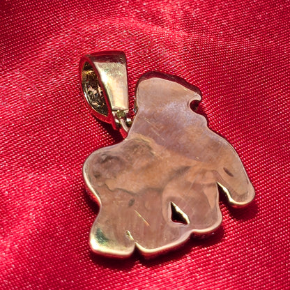 10k Yellow Gold Diamond Gorilla Pendant 1 3/4 ctw