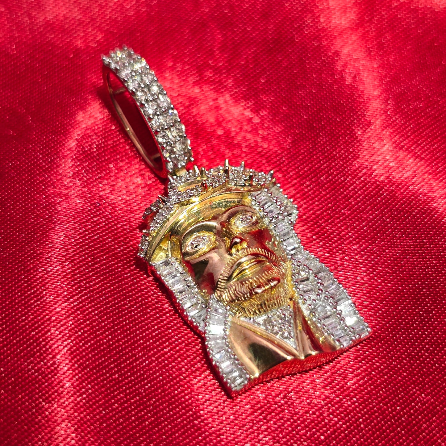 Jesus Face Pendant 0.75 Ct. Diamond 10K Gold
