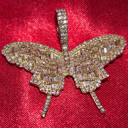Elegant Butterfly Pendant 2.25 Ct. Diamond 10K Yellow Gold