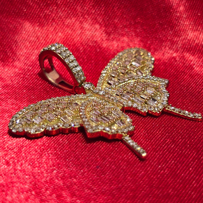 Elegant Butterfly Pendant 2.25 Ct. Diamond 10K Yellow Gold