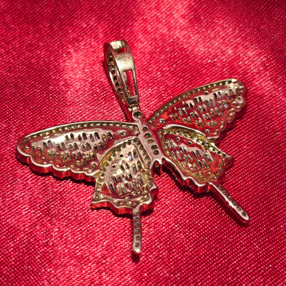 Elegant Butterfly Pendant 2.25 Ct. Diamond 10K Yellow Gold