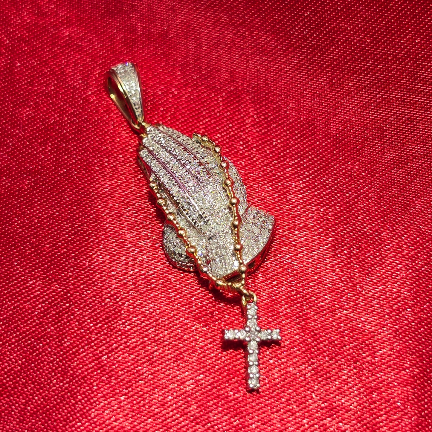 Jesus Cross Pendant 0.34 ctw Diamond 10K Yellow Gold