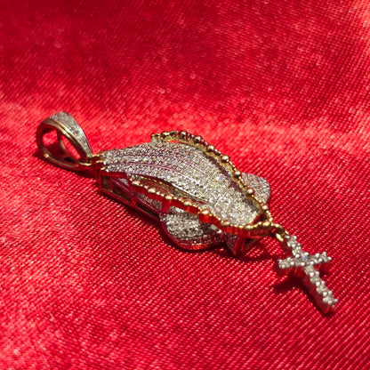 Praying Hands Pendant 0.34 Ct. 10K Gold