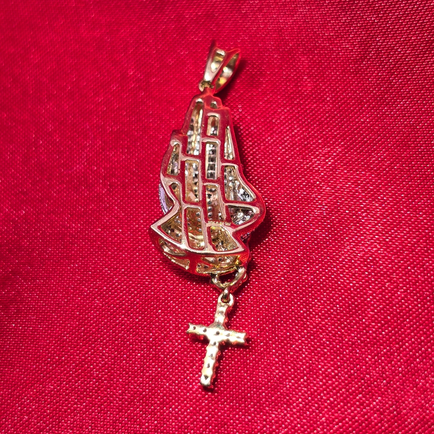 Praying Hands Pendant 0.34 Ct. 10K Gold
