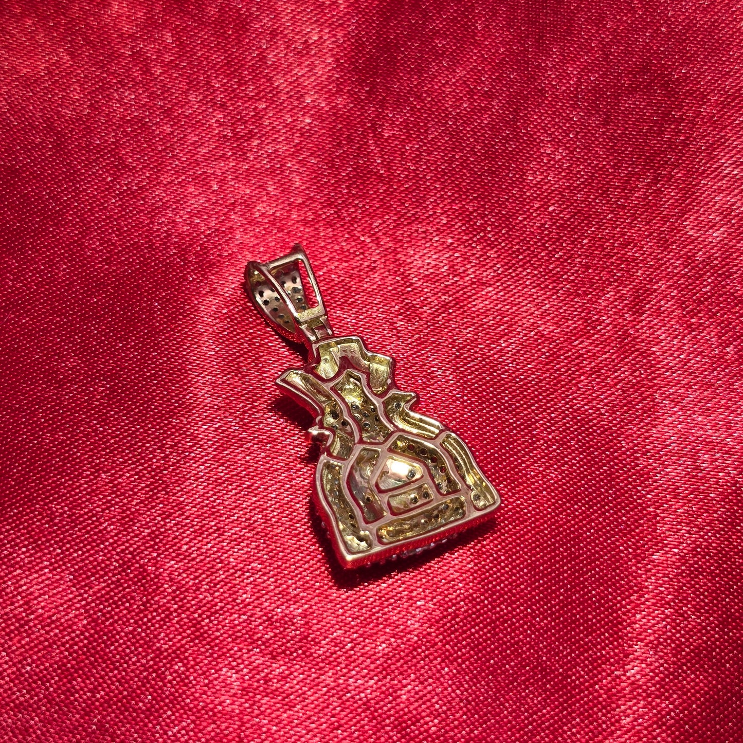 Money Bag Pendant 0.63 ctw Diamond 10K Yellow Gold